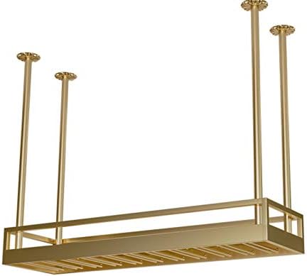 Wall Mounted Iron Wine Glass Rack with Ceiling Mount