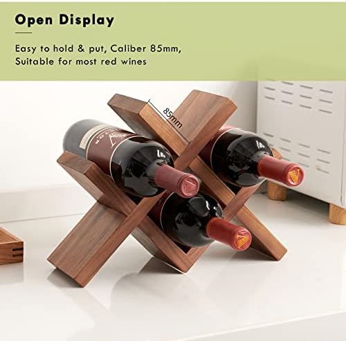 TRWISWDC Walnut Oak Wine Rack Free Standing