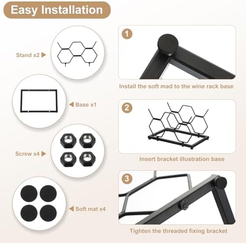 Uxcell 5 Bottle Tabletop Wine Rack Black