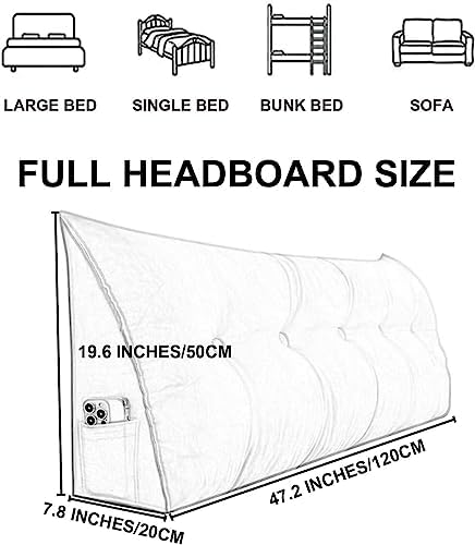 COZMAX Triangular Headboard Pillow Gray1 47 Full Size