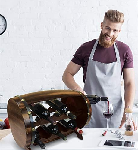 Puzzled Napoleon Wine Rack - Freestanding Wooden Barrel Holder for 10 Bottles