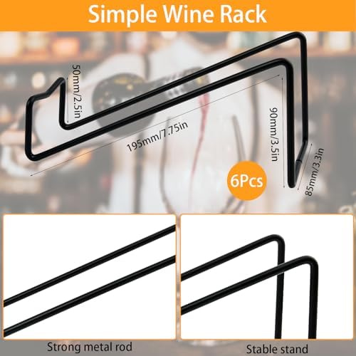 6Pcs Single Wine Bottle Rack Holder Set Black