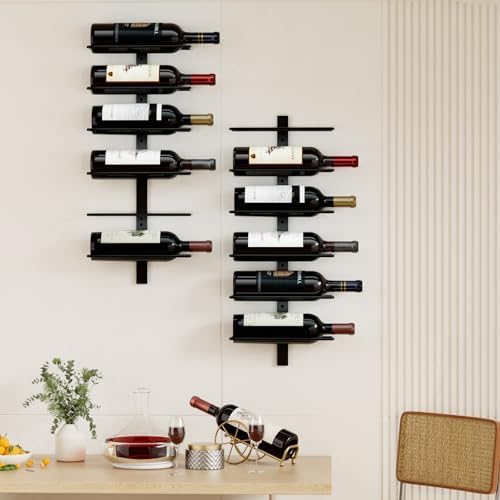 B4Life Wall Mounted 12 Bottle Wine Rack Black
