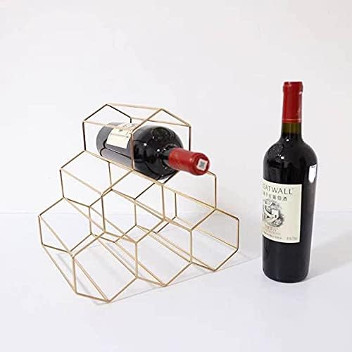 Nordic Wrought Iron Wine Holder with Honeycomb Design