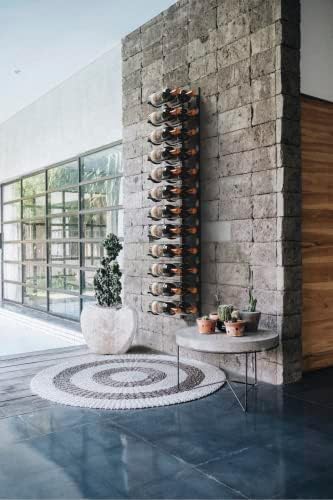 Premium Matte Black Wall Mounted Wine Rack - 24 Bottles