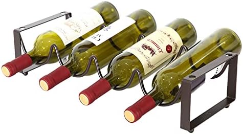 GANYKQ Stackable Wine Rack Freestanding Metal Bottle Storage Shelf