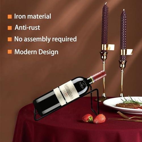 6Pcs Single Wine Bottle Rack Holder Set Black