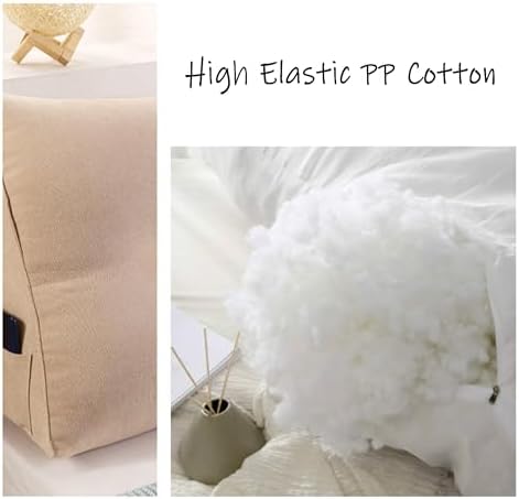 HACSYP Headboard Pillow - Triangular Wedge Cushion Black 200x50x20cm