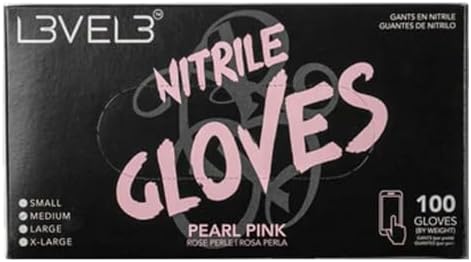 Pink Nitrile Gloves 100 Count Box - Latex Free Snug Fit