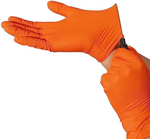 MEDPRAYER Industrial Nitrile Gloves 8 Mil Heavy Duty Orange