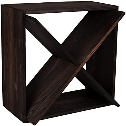 Dark Brown Rustic Wooden 24-Bottle Wine Rack