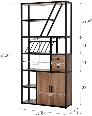 Amyove Freestanding Wine Rack with USB and LED Lights