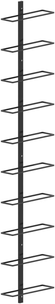 THOYTOUI 10-Bottle Wall-Mounted Wine Rack Black Metal