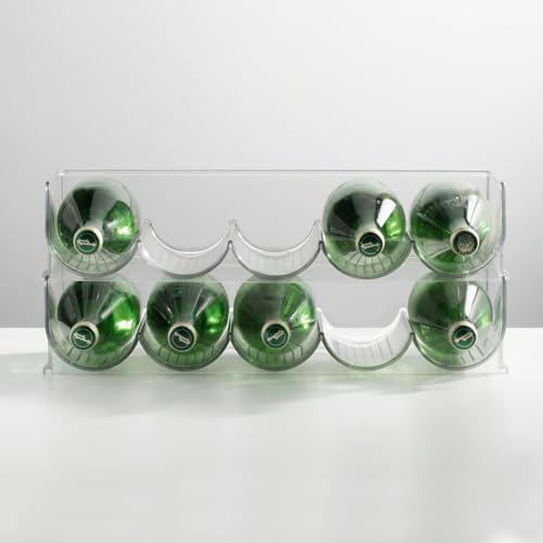 mDesign Clear Stackable Wine Bottle Rack 2 Pack