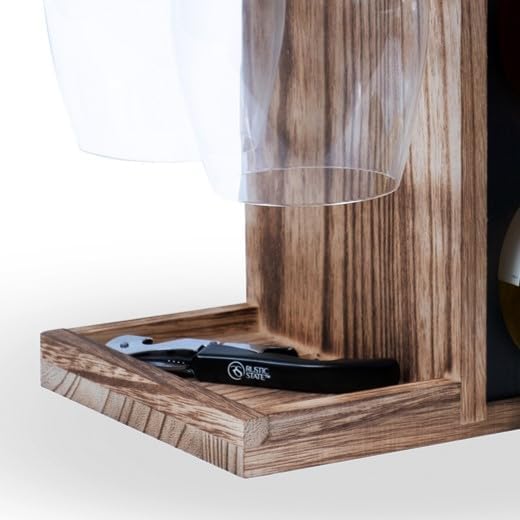 Rustic State Burnt Brown Wine Rack for 3 Bottles