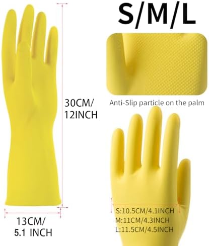 Royipai 4 Pairs Waterproof Kitchen Cleaning Gloves with Cute Patterns