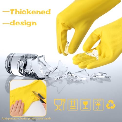 36 Pair Reusable Rubber Dishwashing Gloves for Kitchen Cleaning and Gardening