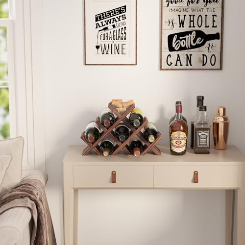 Rustic State Alella Wood Wine Rack for 8 Bottles