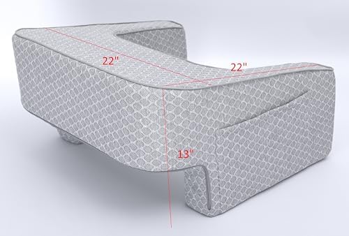 Comfyt Reading Pillow with Large Lap Desk and Pocket Arm Rest
