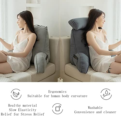 SARUEL Reading Pillow with Arm Support and Detachable Neck Roll 1