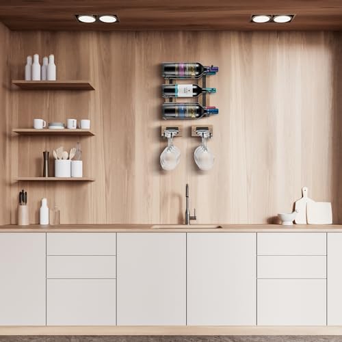 Sorbus Wall Mounted Wine Stemware Rack Set