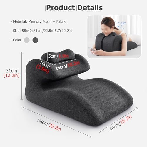 JYHHCYS Memory Foam Prone Pillow for Reading and Phone Use