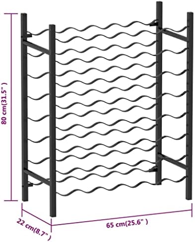 CUMYZO 48 Bottle Wine Rack Black Metal