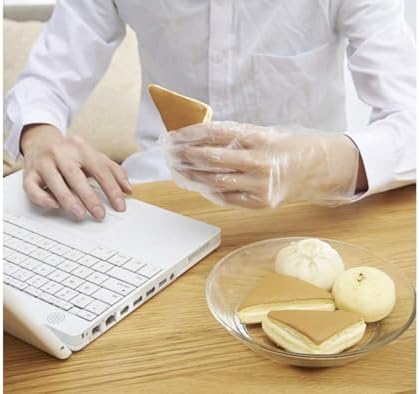 TEAWOO Disposable Plastic Gloves - Food Grade Transparent Waterproof Oil-Proof