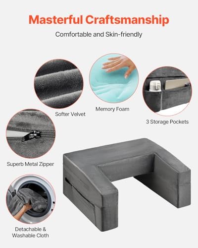 VEVOR Reading Pillow with Memory Foam and Cup Holder