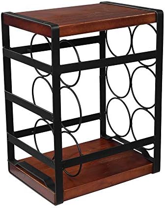 DOLFISH 3 Tiers Freestanding Wine Rack Black and Brown