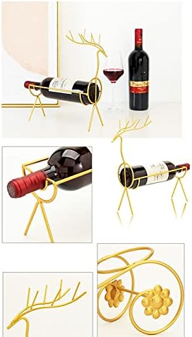 Modern Minimalist Wine Rack with Deer Gold Finish