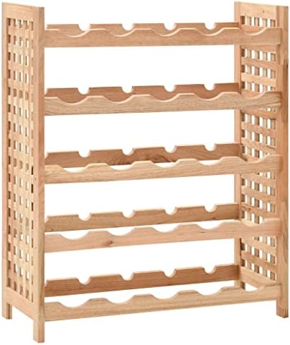 Aisifx 25-Bottle Wine Rack Solid Walnut