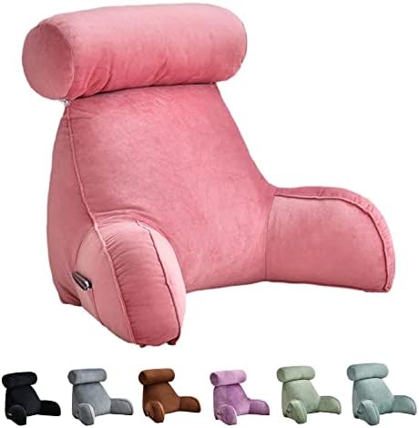 HOFFTI Reading Cushion with Neck Roll and Armrests for Bed and Sofa