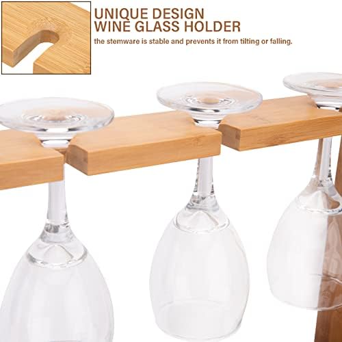 LEIMO KPARTS Freestanding Wine Rack with Glass Holder 1