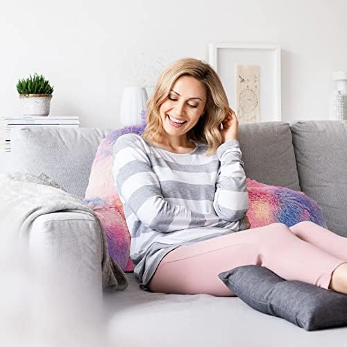 A Nice Night Faux Fur Reading Pillow with Carry Handle