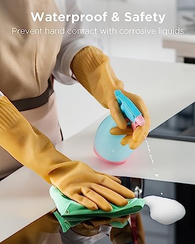 FCTTD Reusable Rubber Dishwashing Gloves 3 or 6 Pairs 1