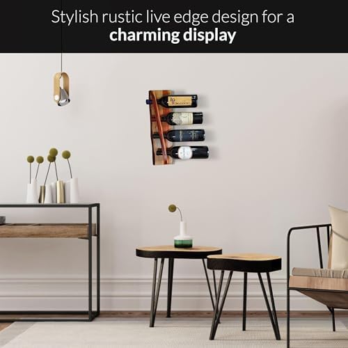 Featherlee Wall Mount Wine Rack for 4 Bottles