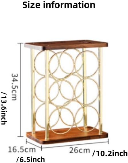 Aeumruch Bronze Wine Rack Holds 6 Bottles and 2 Glasses