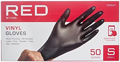 Red by Kiss Black Vinyl Gloves 50pcs