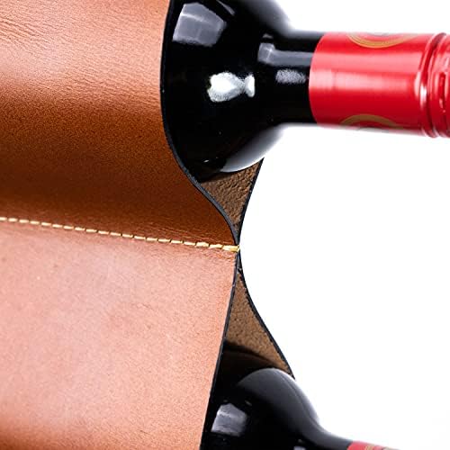 WALBROOK 3 Bottle Wall Wine Rack - Space Saving Leather Design