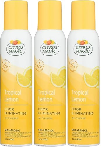 Citrus Magic Odor Eliminating Air Freshener Spray - Tropical Lemon Pack of 3
