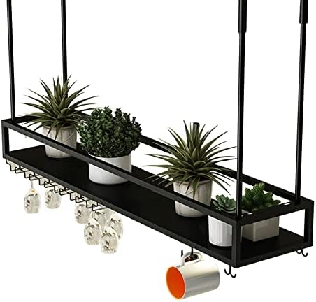 Ceiling Hanging Bar Wine Rack with Adjustable Height and Width