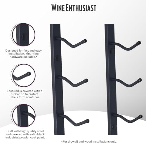 Wine Enthusiast NFINITY 9 Bottle Wall Mounted Wine Rack Black
