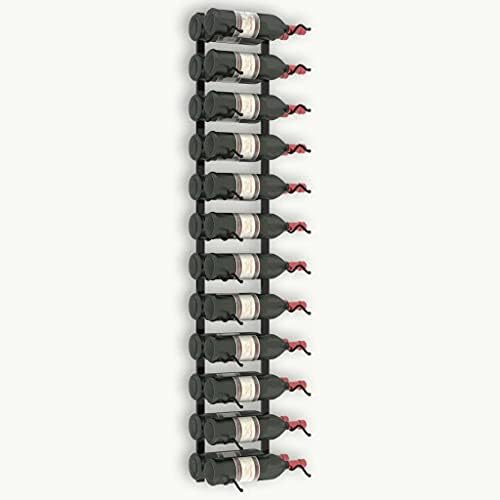 WEHUOSIF Wall-Mounted Wine Rack for 24 Bottles Black Iron
