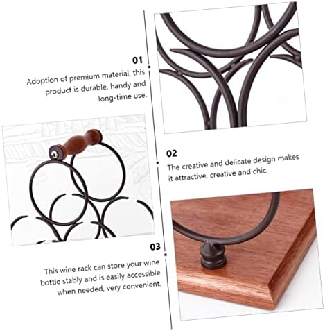 PRETYZOOM Modern Iron Wine Rack Space-Saving Display Stand