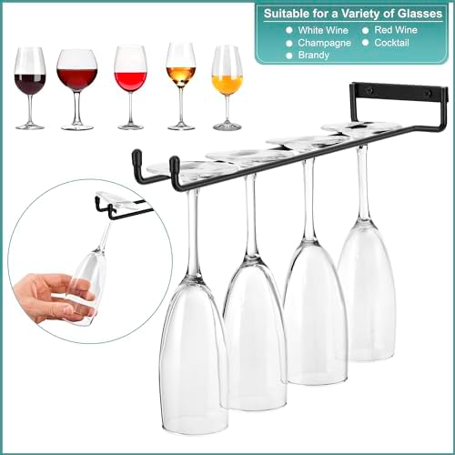 Sorbus Wall Wine Rack Glass Holder Set - 2 Pack