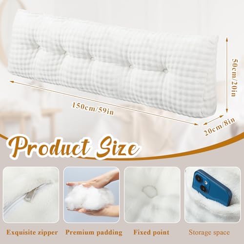 Wenqik Triangular Headboard Reading Pillow with Removable Cover
