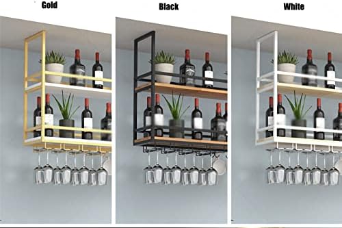 ZJDYDY 2 Tier Wall-Mounted Wine Rack with Stemware Holder