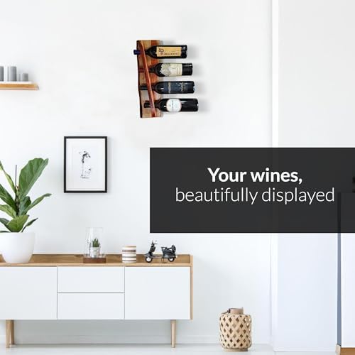 Featherlee Wall Mount Wine Rack for 4 Bottles