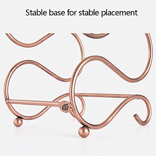 S-Shaped Four-Bottle Iron Wine Rack with Bronze Finish